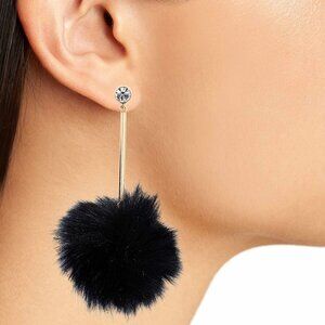 NWOT KATE SPADE EARRINGS BLACK POUF FESTIVE EARRINGS